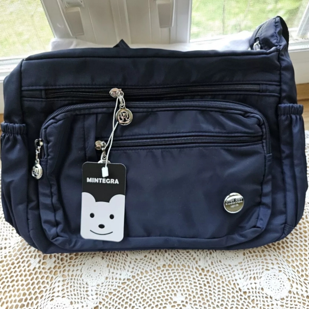 Mintegra Travel Crossbody Navy Blue Roomy Multiple Pockets water battle pocket